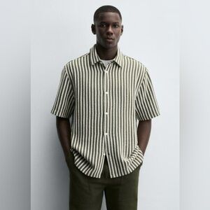Zara Men's Striped Jacquard Shirt
